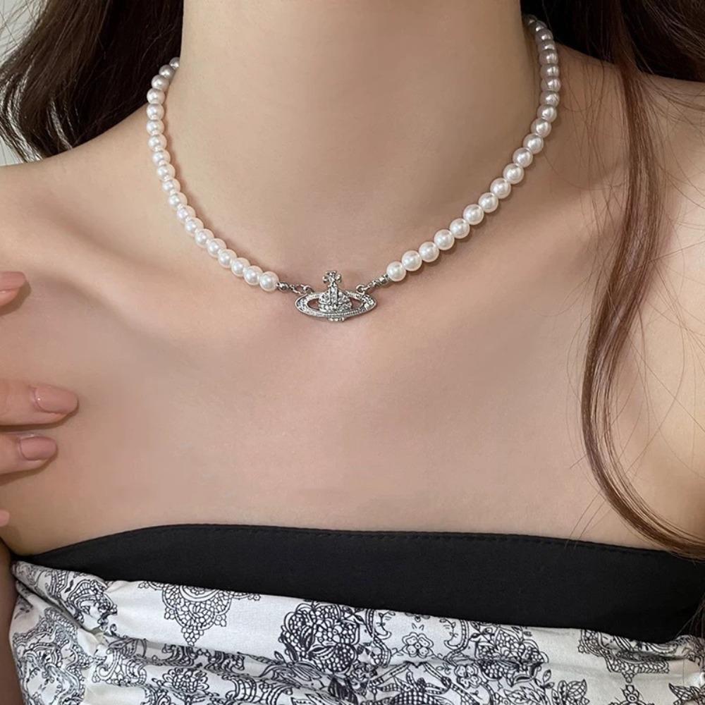 Shijia Pearl Necklace Women's Niche Light Luxury Design High-end Temperament Collarbone Chain Neck Chain Sweater Chain Bead Chain