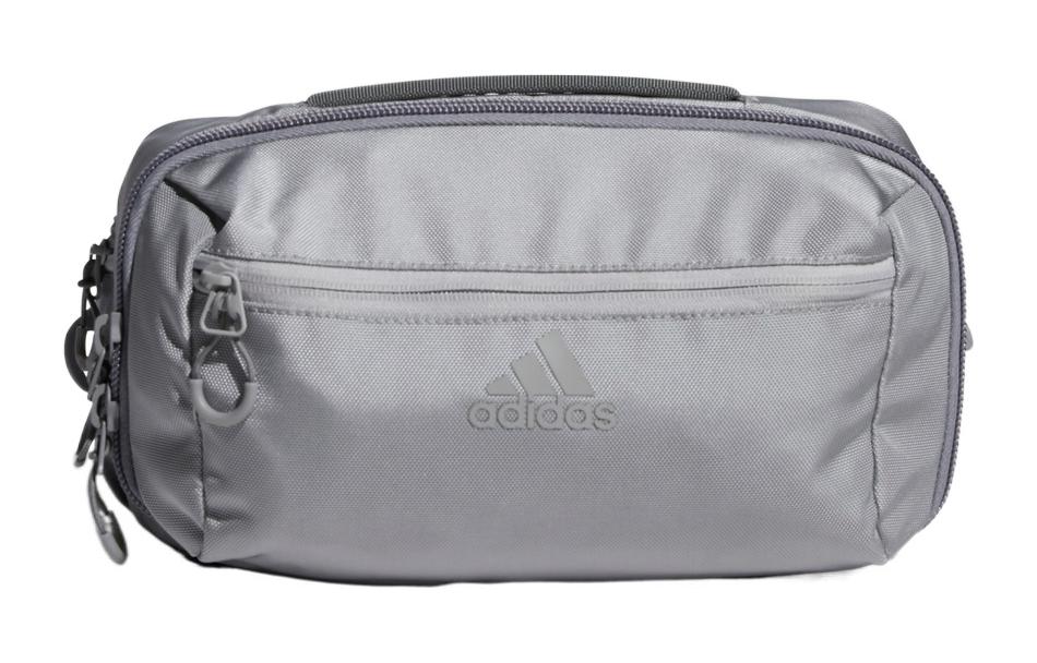 Adidas Zip Closure Nylon Fabric Shoulder Bag, Crossbody Bag, Fanny Pack Regular Unisex Silver Gray GL8568