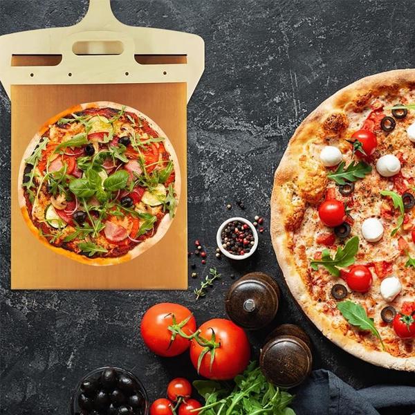 Sliding Pizza Peel-Pizza Peeler for Perfect Transfer of Pizza Dough, Non-stick, Pizza Paddle with Handle Oven Safe Pizza Spatula Dishwasher Safe