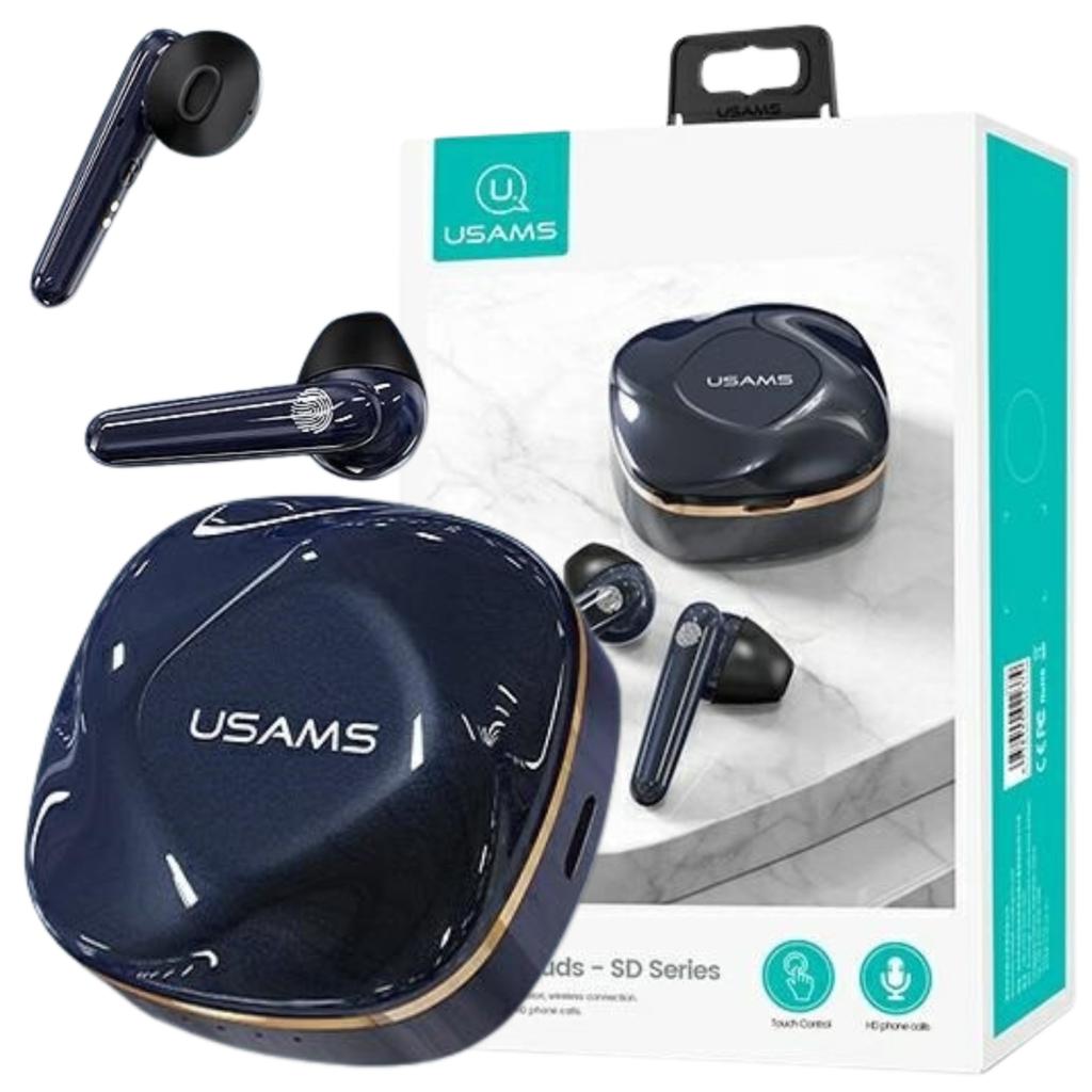 Usams Słuchawki Bluetooth 5.0 Tws Sdseries Bezprzewodowe Niebieski/Gem Blue Bhusd02
