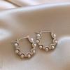 Real Gold Plated 925 Silver Needle Earrings, Natural Freshwater Pearl Flower Drop Earring, Elegant Floral Dangle Stud Earrings For Women Wedding Party