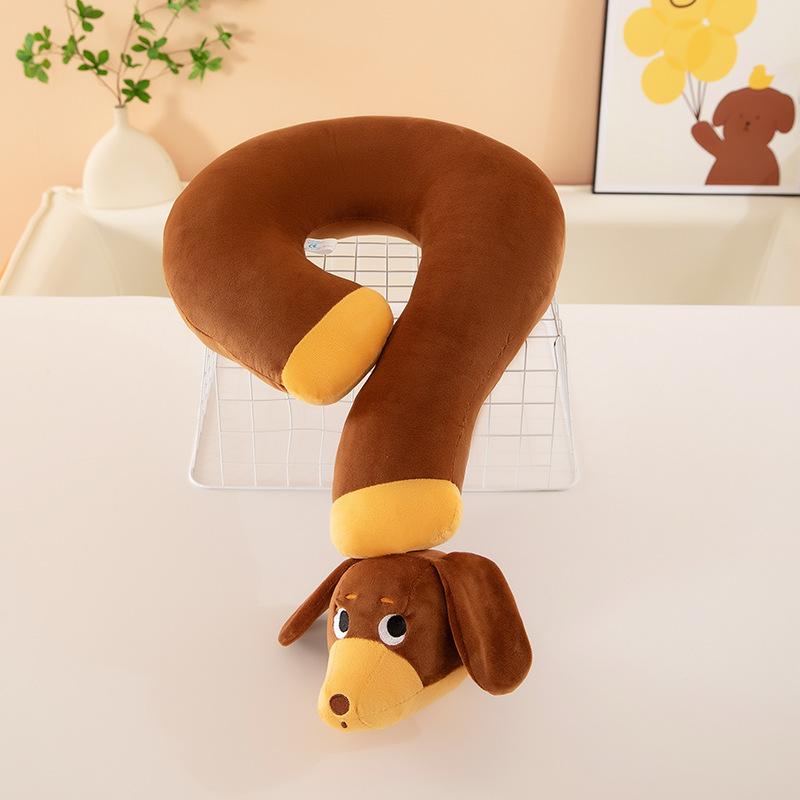 

Cartoon Muscle Dachshund Dog Doll Plush Toy Question Mark Neck Pillow Doll Children s Companion Soothing Pillow Ragdoll 60cmx40cm（0.5kg）