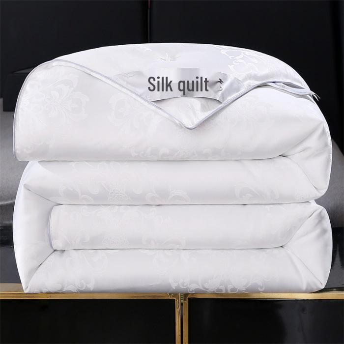 

Handmade 100% Mulberry Silk Quilt: Thickened for Winter, Spring, and Autumn Dual-Use. Mother-Child & Wedding Cotton Summer Quilt. 150x200cm 3 Jin Summer Quilt