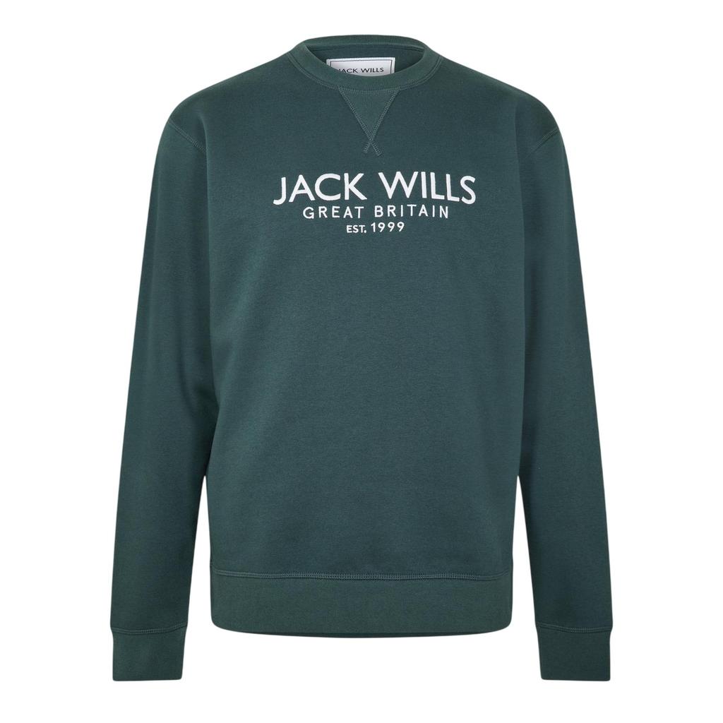 Jack Wills Herren Belvue Sweatshirt mit besticktem Logo