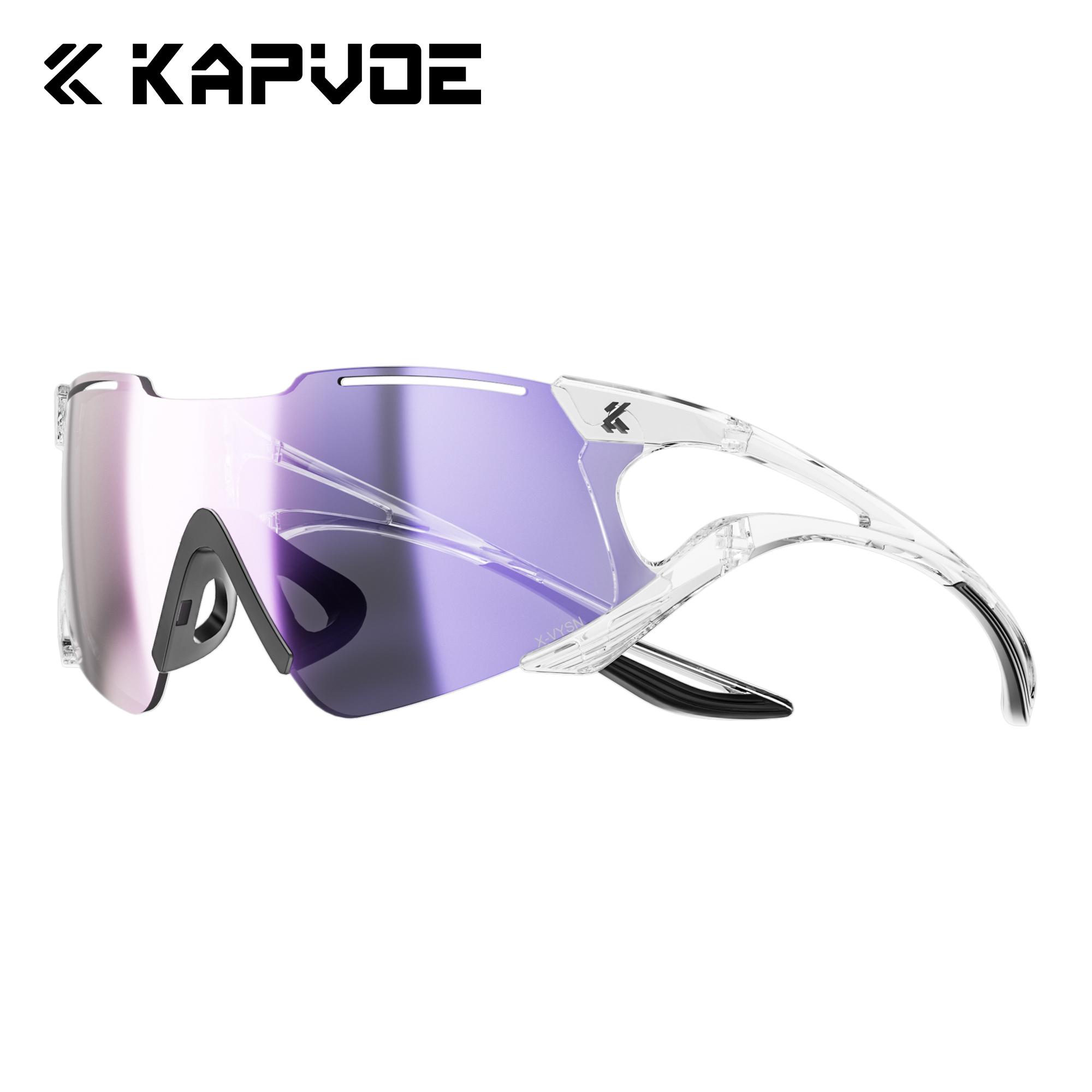 

Kapvoe Cycling Sunglasses Photochromic Cycling Glasses Outdoor Sports Glasses UV400 Eyewear MTB Road Men Goggles Bicycle Women 1lens