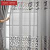 1PC Nuan Series Advanced European 40-70% Blackout Blue and Gray Jacquard Curtains for Living Room Bedroom Home Decor