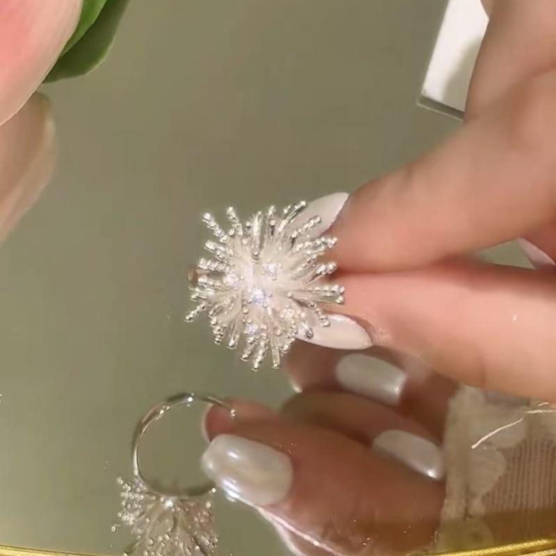 Trendy Adjustable Open Dandelion Ring for Women – Versatile  Stylish Index Finger Accessory Open Adjustable