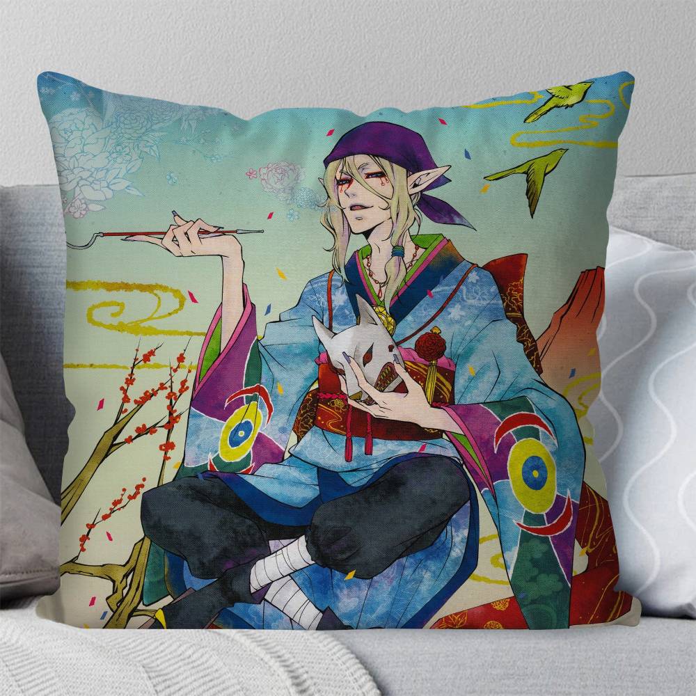 Mononoke Kusuriuri Pillow Case Fashion Square Pillowcase Bedroom Sofa Room Ins Decoration Leisure