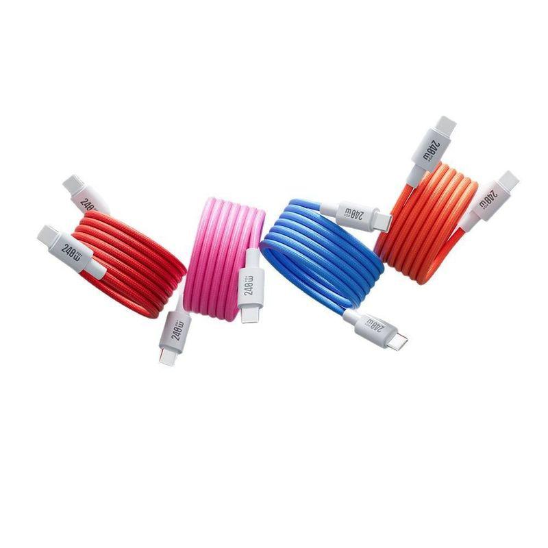 

Double Magic Pd240w Colorful Magnetic Holder Data Cable Suitable for Charging Cable for Apple Android Super Fast Charge Double TYPE-C 240W candy magnetic line Orange 1m