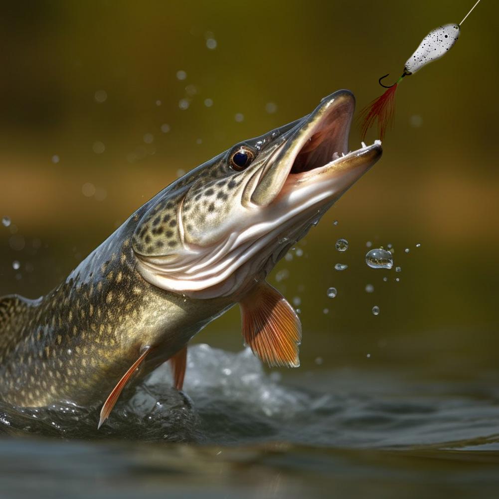 Metal Blade Fishing Lures 360 Degree Rotating Spinner Spoon Hard Bait Reflective Feather Tail for Saltwater Freshwater