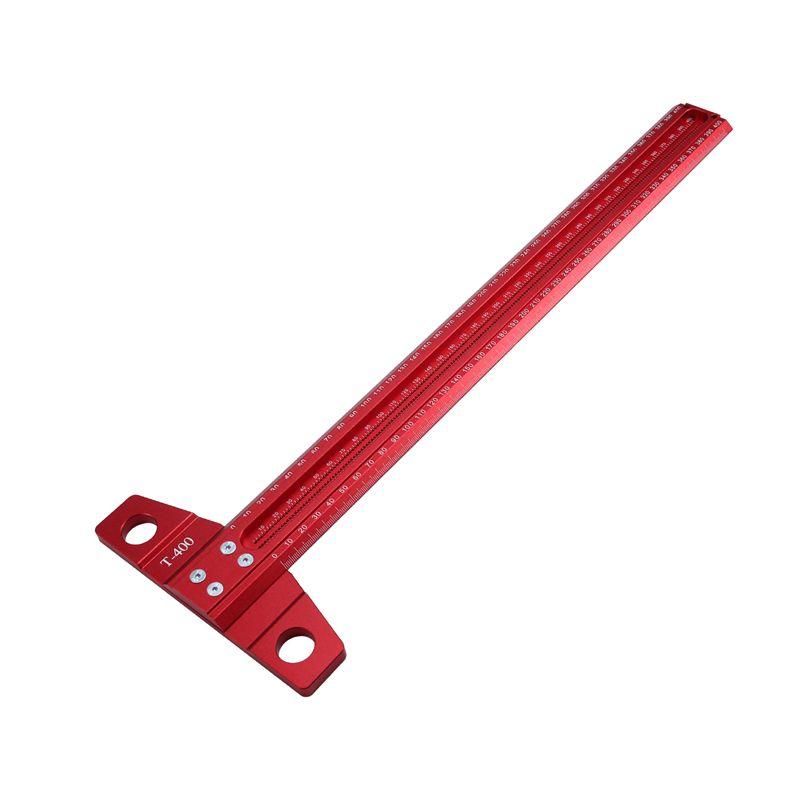 A74E-Precision Marking T-Rule Carpenter's Drawing Ruler Woodworking Marking Ruler Standard Aluminum Alloy Ruler