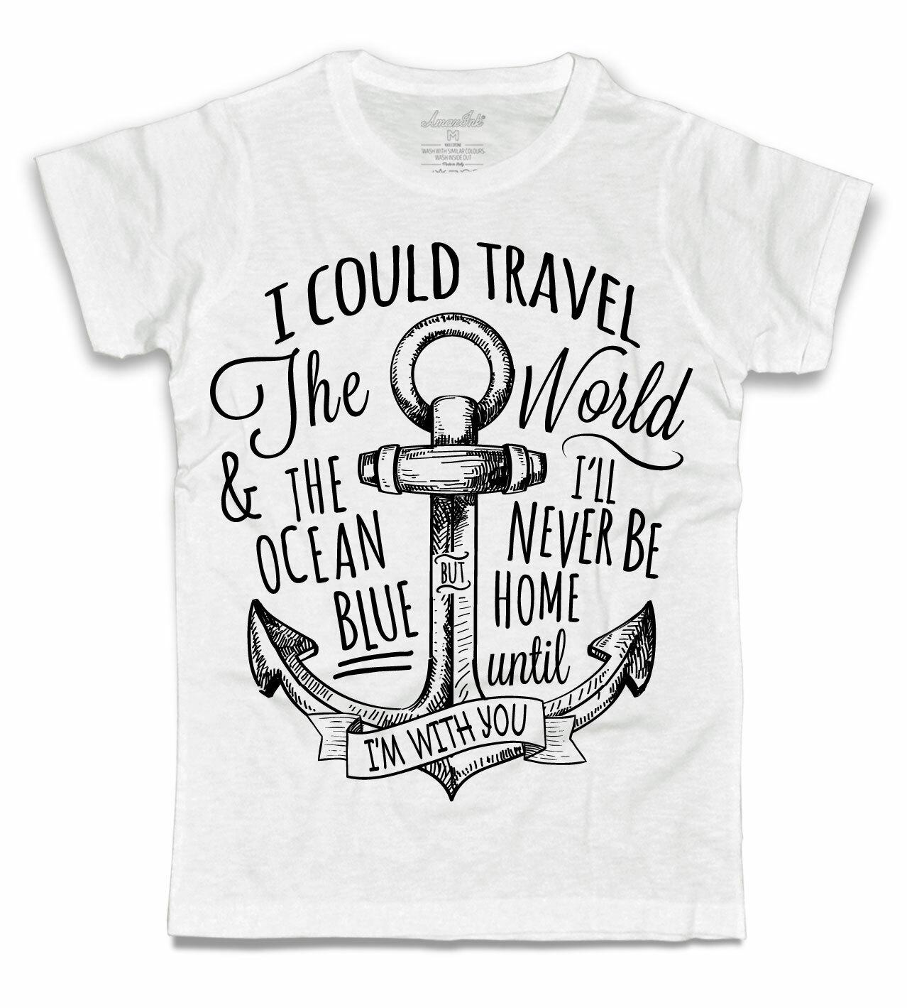 Men s T-Shirt White Anchor Tattoo I Could Travel The World Tattoo Anchor- Unisex T-Shirt XXL