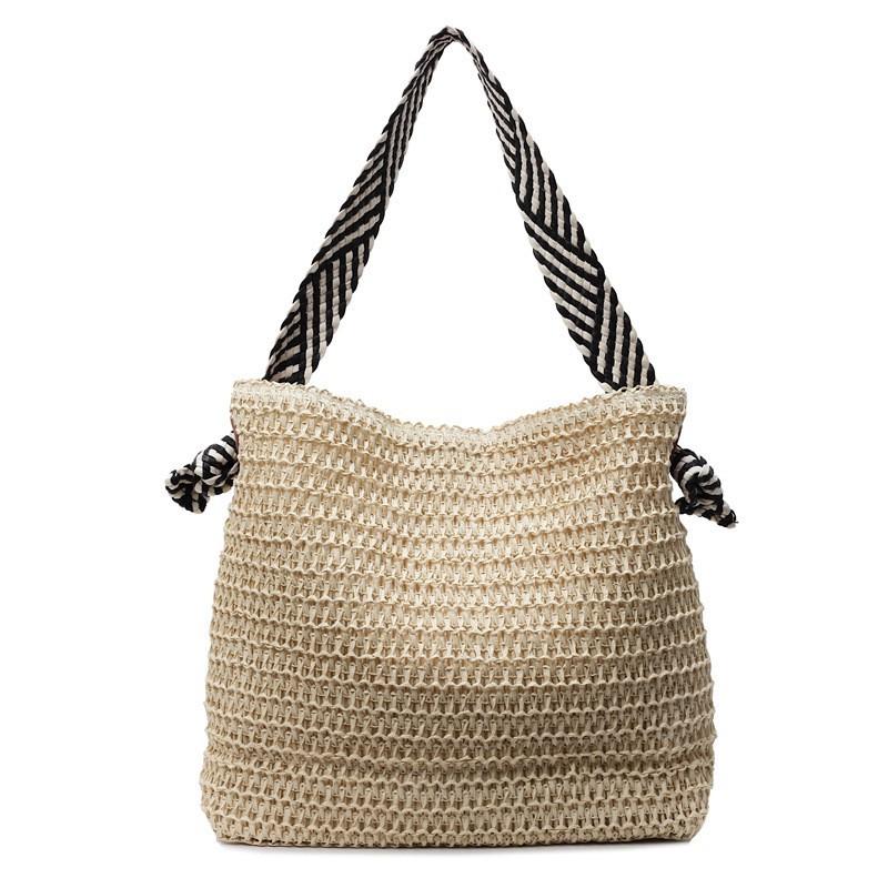 2025 New Style Light Leisure Vacation Straw Tote Bag Fashionable Commuting Large Capacity One-shoulder Beach Women