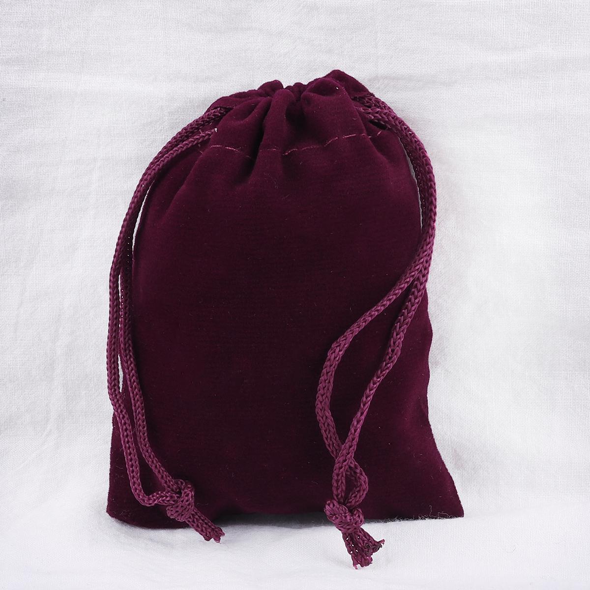 

10 бархатных мешочков для хранения ювелирных изделий 9x12cm бордовый