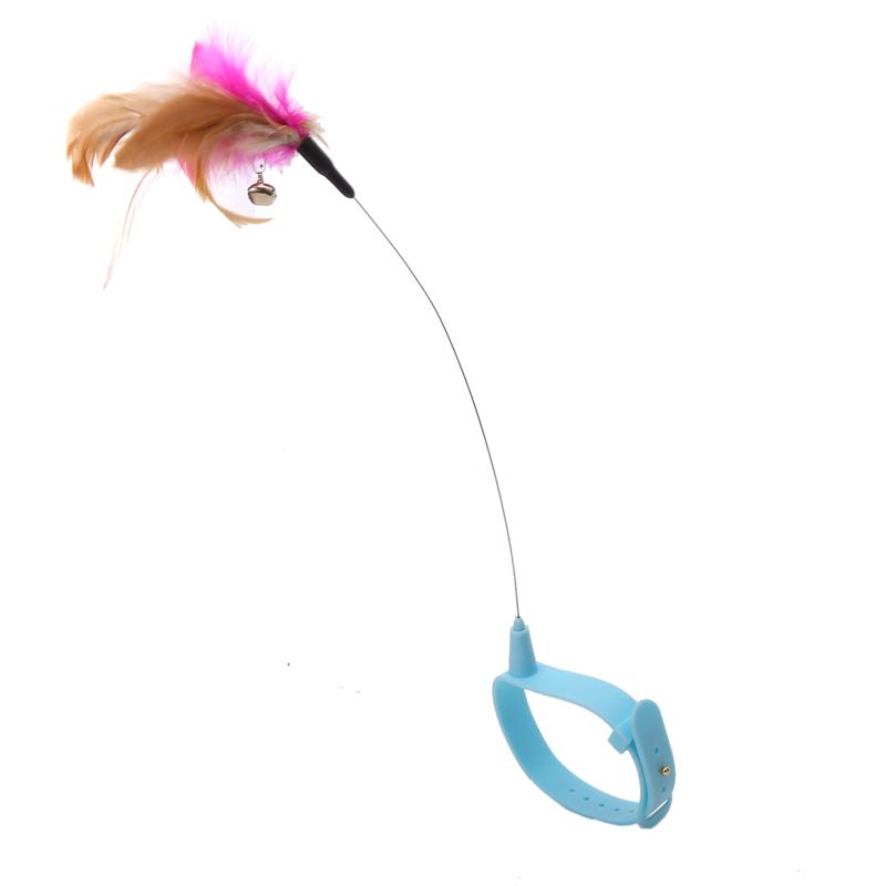 Cat Toy Collar Teaser Stick With Bells Feather Bite-Resistant Feather Fishing Rod Pet Soothing Neck Cat Toy