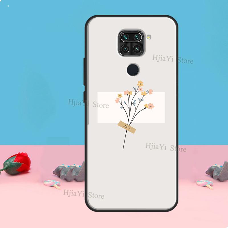 Minimalist Aesthetic Flower Case For Redmi Note 8 9 10 11 12 Pro Plus 10S 11S 12S Cover For Redmi 9C 10A 10C 12C Coque