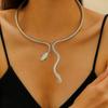 Light Luxury Niche Personality Winding Snake Pendant Necklace Female Collarbone Chain Punk Retro Zodiac Snake