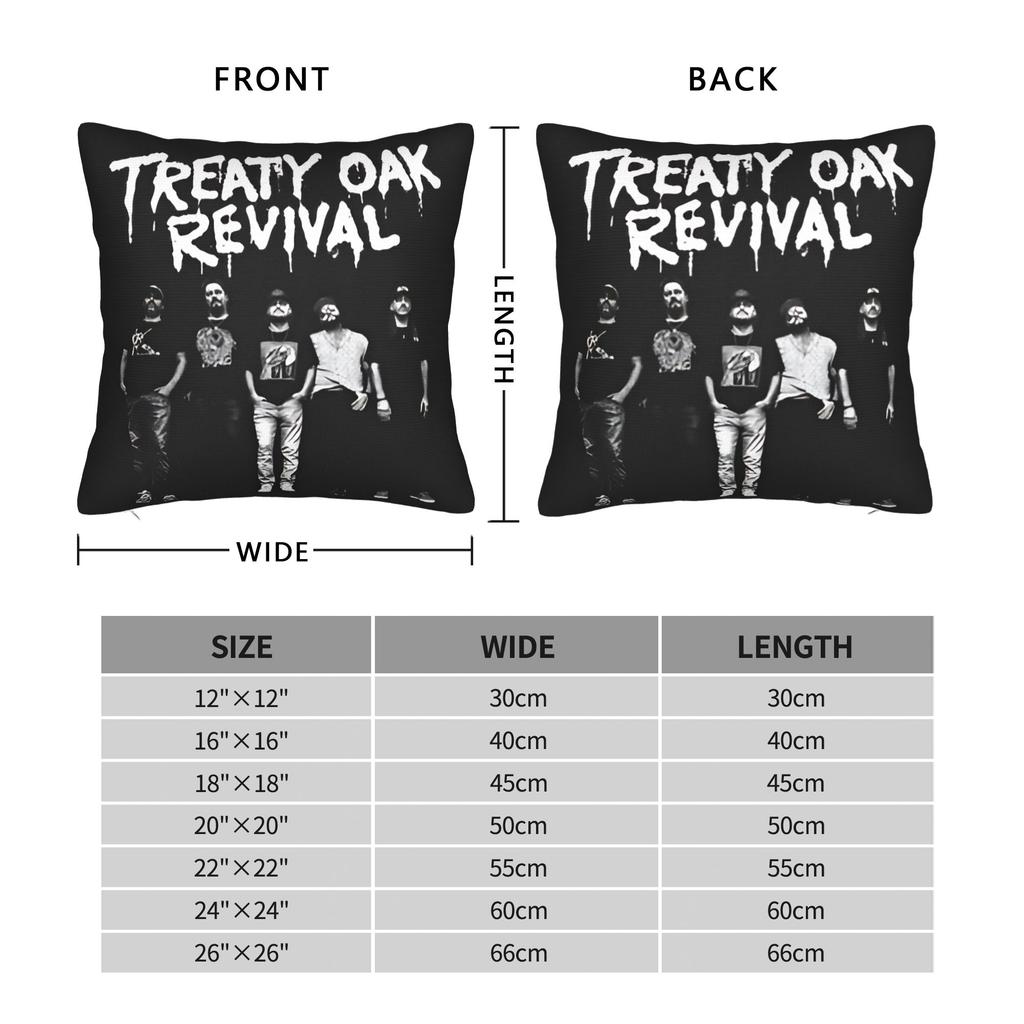 Country Music Band Treaty Oak Revival Pillow Case Soft Pillow Cover Retro Trendy Cushion Cover For Living Room Bed Chair
