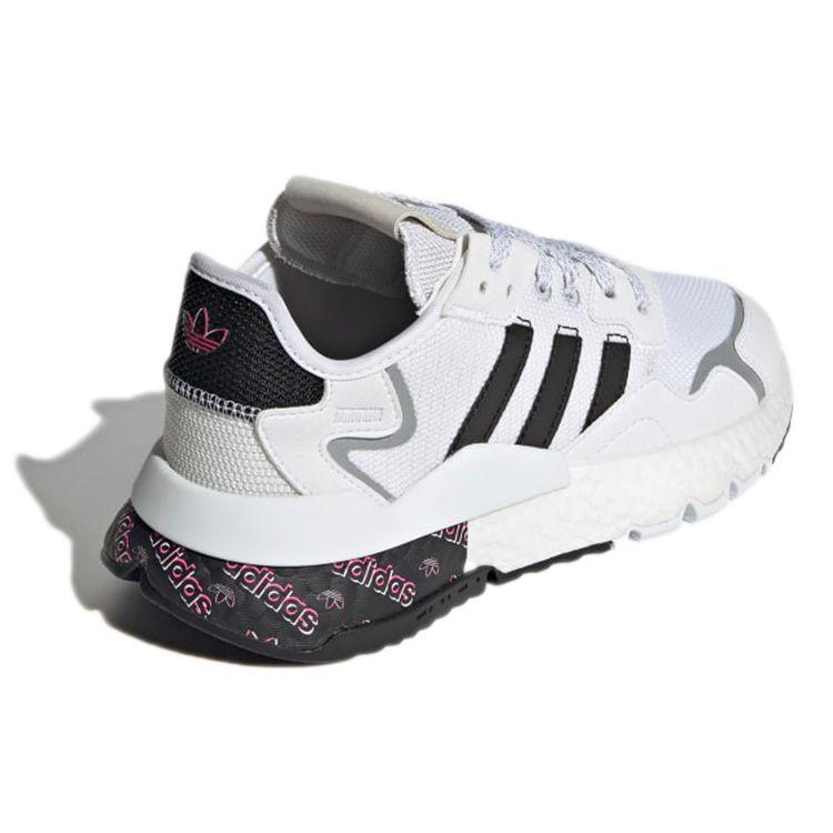 Adidas Originals Nite Jogger Lace-Up Durable Low-Top Lifestyle Sneakers Women Sneakers White Black Gray H01735