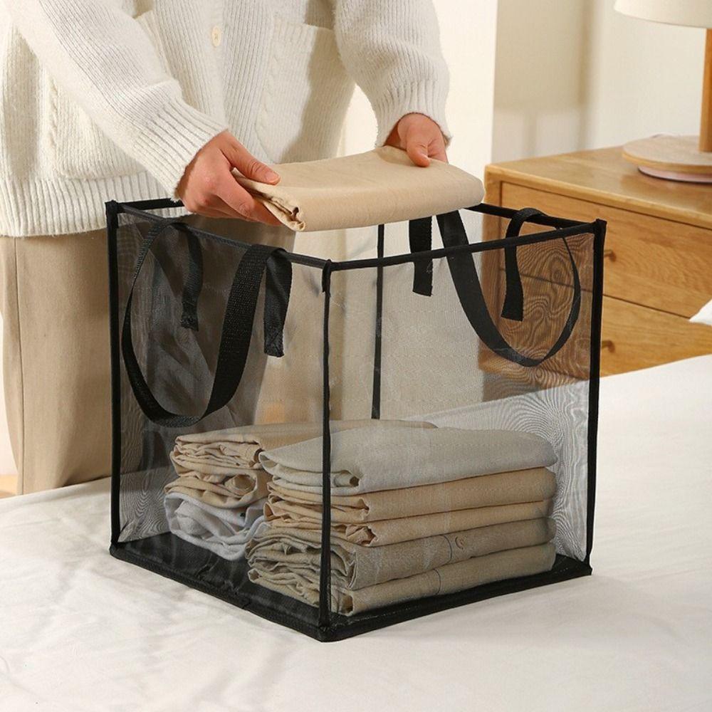 Large Capacity Mesh Laundry Basket Square Dirty Clothes Storage Basket Laundry