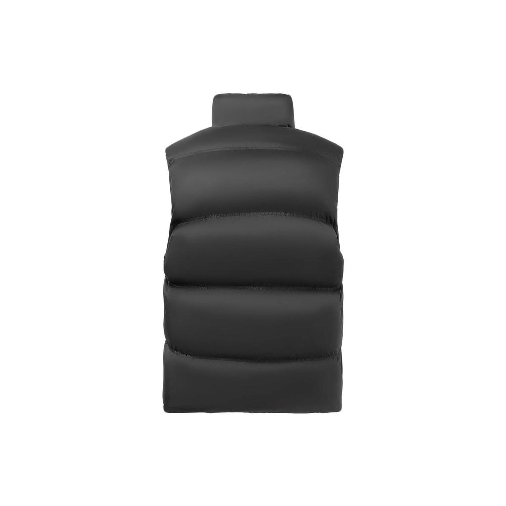 Li Ning China  Series Solid Color Brand Logo Zipper Stand Collar Down Vest Men Vests Black AMRR045-1