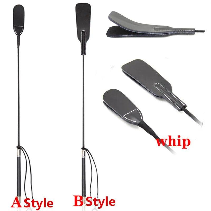 Fetish Double Layer Genuine Leather Riding Crops Spank Paddle Whip for Couples To Bdsm Bondage Slave Role Adult Game Sex Product