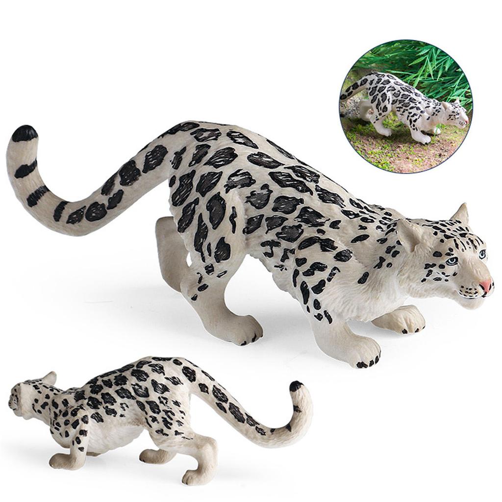 Schneeleoparden-Modell, realistische Schneeleoparden-Statue, Pantherfigur, Geschenkidee für Naturliebhaber und Sammler
