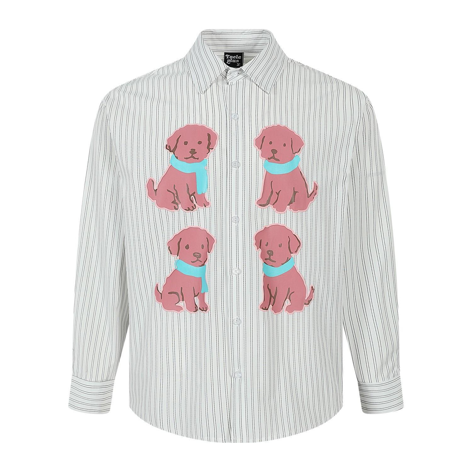 Men s school style niche design long-sleeved shirt couple shirt S