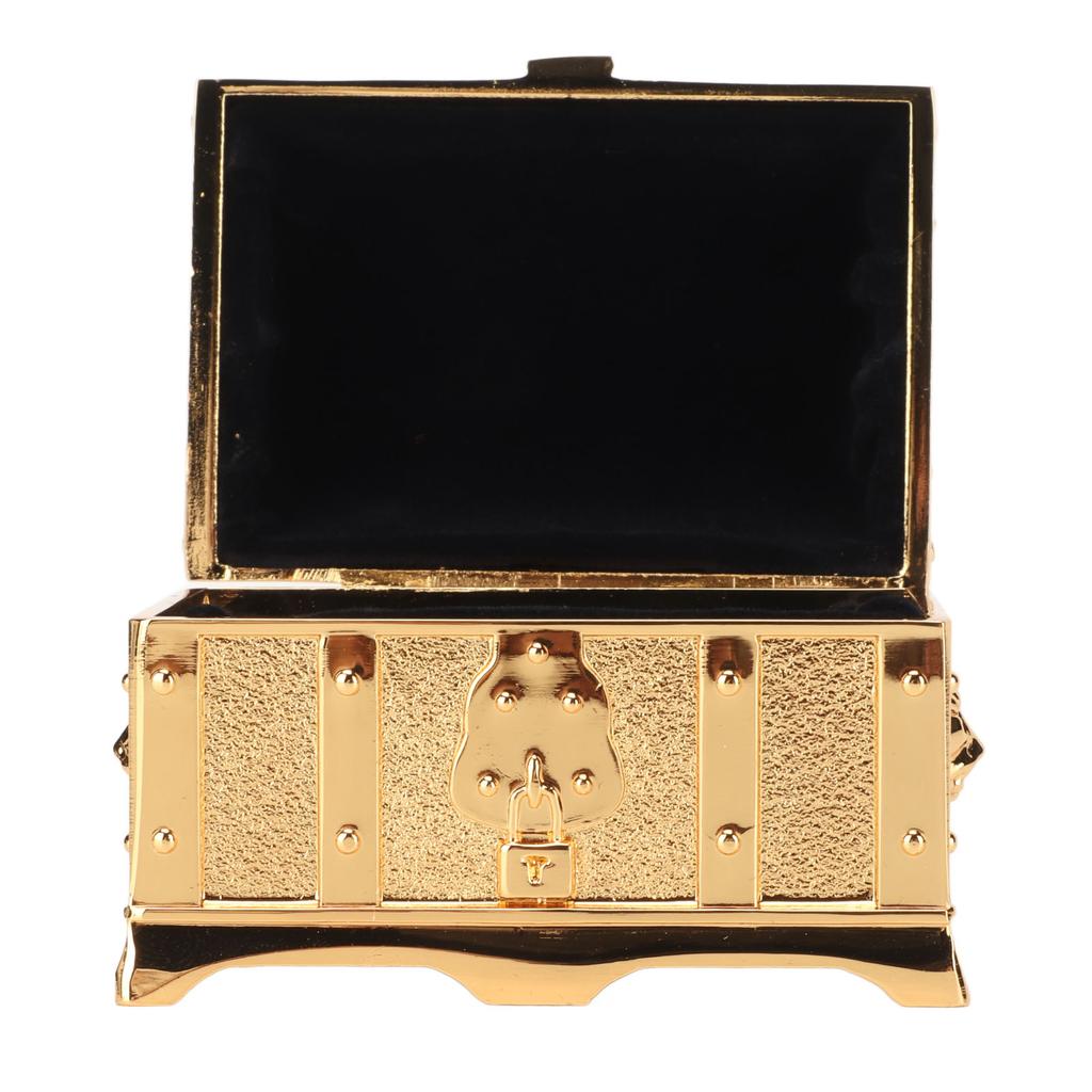 Vintage Jewelry Box Gold Color Retro Style Zinc Alloy Scratch Proof Small Jewelry Box for Rings Earrings Necklace S
