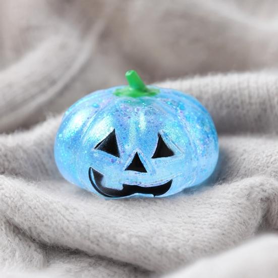 Stress Reduction Gadget Halloween Pumpkin Relief Toy Spooky Head Squeeze Sensory Ball Clear Glitter Sugar Ball Party Favors Relaxation