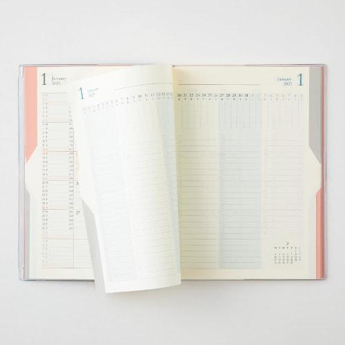 Midori Double Schedule Notebook 2025 B6 Monthly ToDo Orange 22323006 (Starting October 2024)