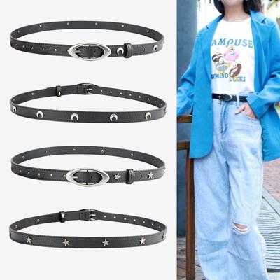 Xiaohongshu Retro Schwarzer Halbmond Stern Damen Mode Kleidergürtel