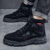 Fashion Men's high top boots outdoor hiking boots and ankle shoes black motorcycle boots autumn winter high top classic motorcycle shoes