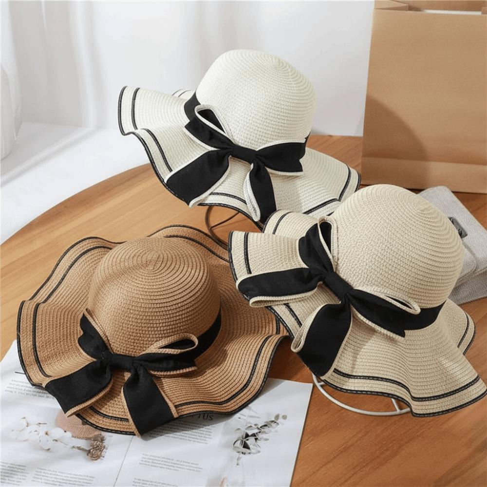 Bohemian Straw Weave Sun Hat Large Fisherman Hat Casual Sunscreen Bucket Hat  Ladies/Girls
