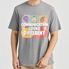 Comfortable Unisex Short Sleeve Tshirt Cotton Communication Looks Different Faces Speech Bubbles Anime Teenagers Tee Shirt