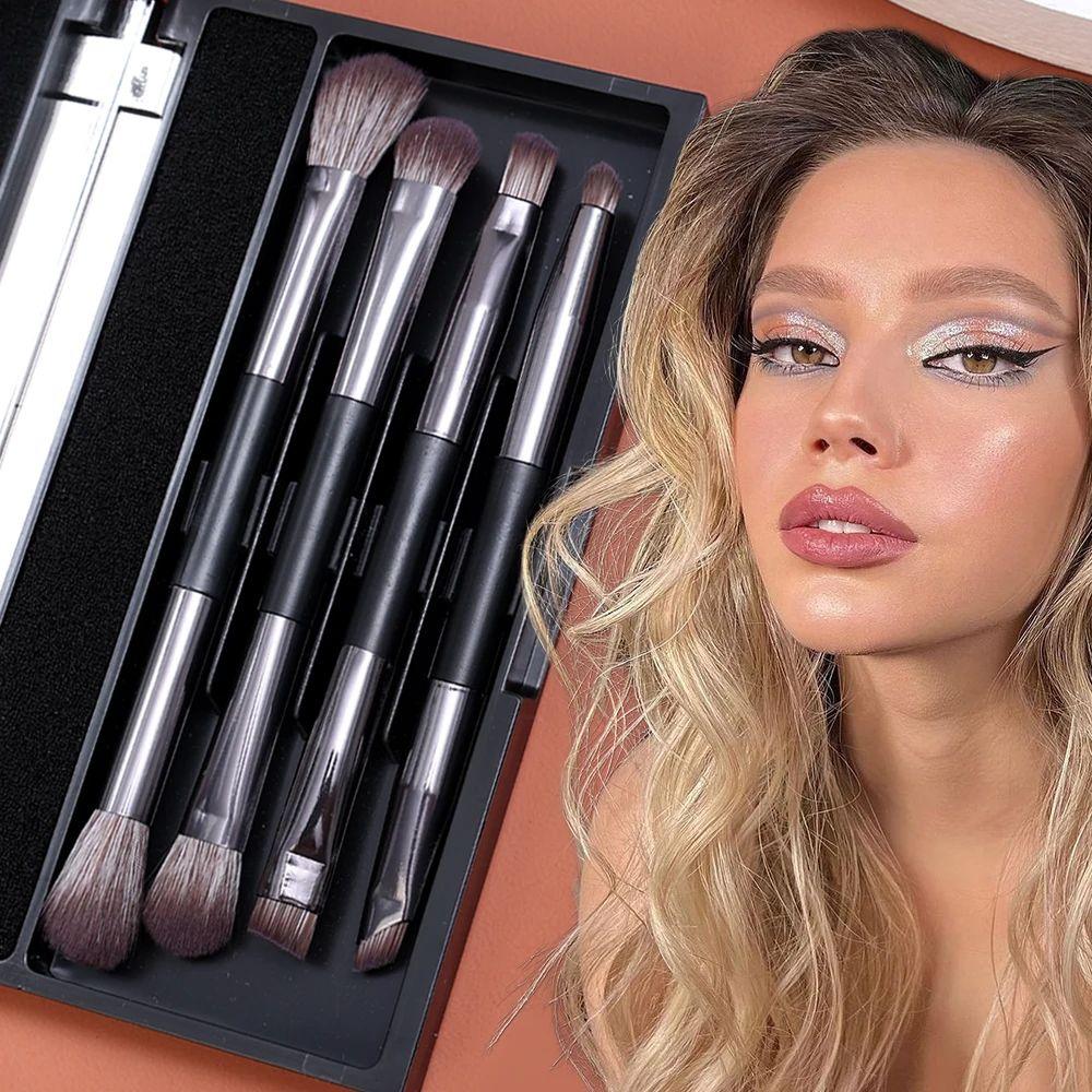 Double-ended Eyeshadow Brushes Set Eyebrow Pencil Cosmetic Brush Kit Travel Makeup Brush Set Girl