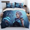 3D VALORANT Spill Gamer Tegneserie Dynesett, Dynetrekk Sengesett Dundyne Trekk Putetrekk, King Queen Size Sengesett Gutter