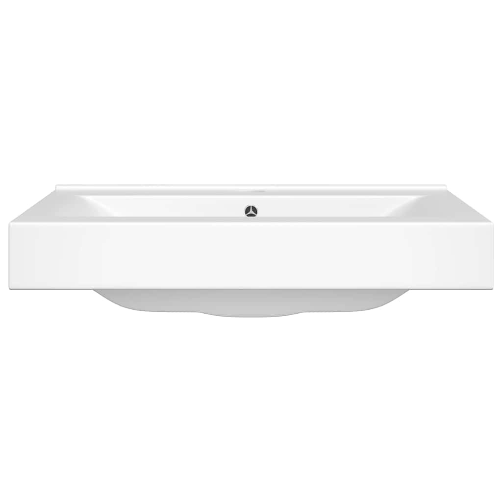 Luxury Ceramic Wash Basin Rectangular White with Faucet Hole 60 x 46 cm
