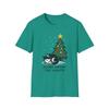 Unisex Softstyle T-Shirt Husky Puppy Christmas Tree Arctic Snow Winter Graphic