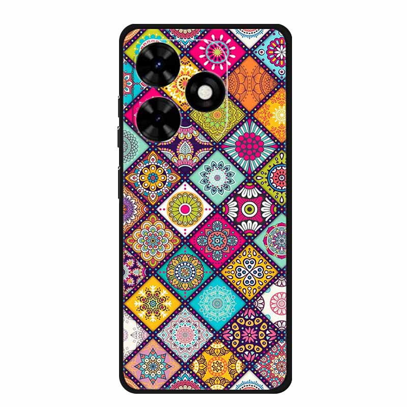 For Tecno Spark Go 2024 Case Luxury TPU Silicone Soft Back Cover Phone Cases for Tecno SparkGo 2024 BG6 Shockproof Flower Fundas
