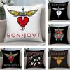 BBon JoviS Band Kissenbezug Plüschstoff Weich Beidseitig Bedruckt Sofa Warm Winter Zuhause Kindergeschenk Kissenhülle