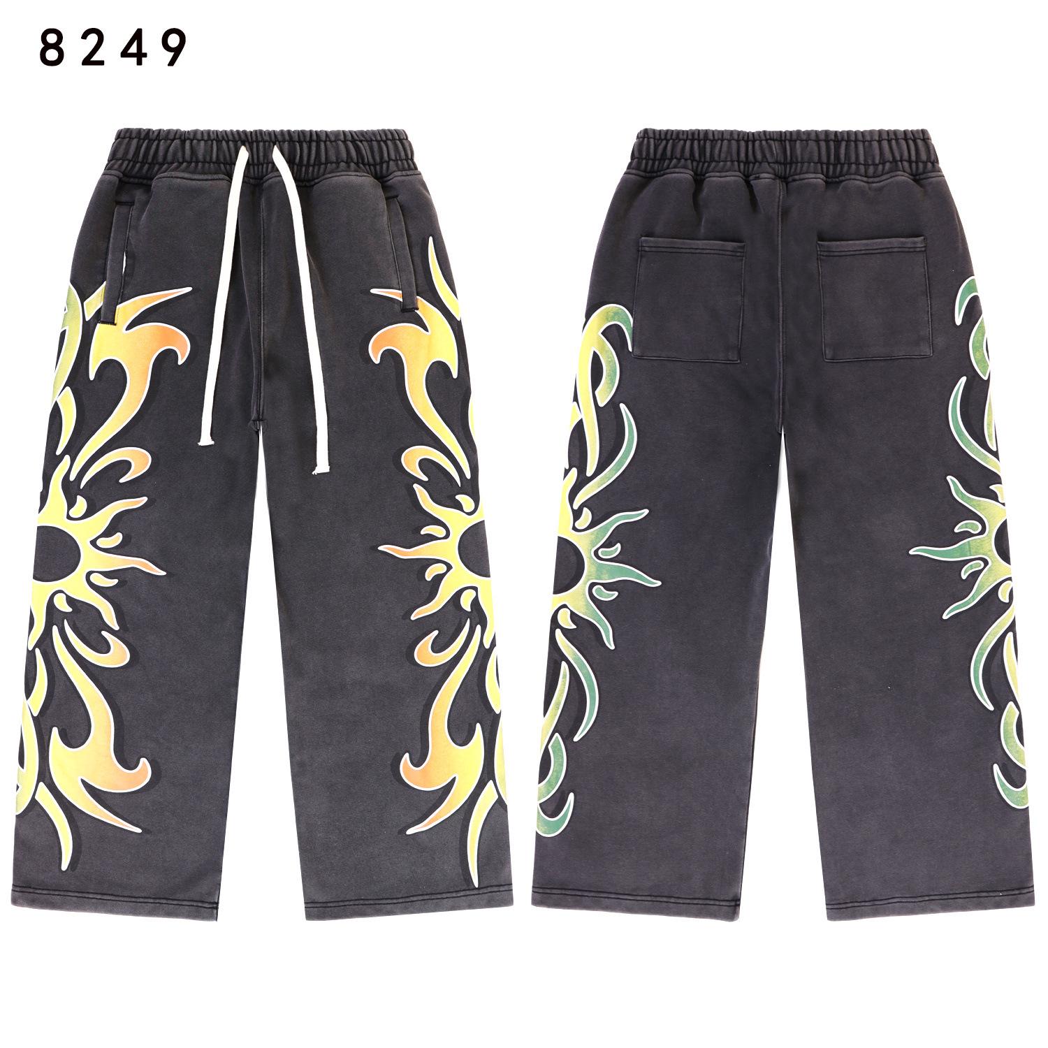 

Spring Autumn Trendy Washed Series Unisex Hoodie & Straight Leg Pants Set Medium