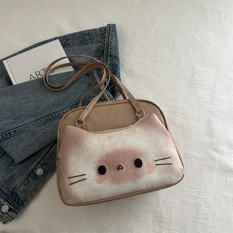 

Niche design toast kitten a pack multi-purpose shoulder messenger bag new cute versatile women s backpack светло-коричневого