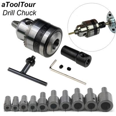 Mini elektrické vŕtacie skľučovadlo so závitovou svorkou 0,6 mm - 6 mm B10, kužeľová spojovacia tyč, hriadeľ motora s adaptérovým kľúčom, elektrické náradie