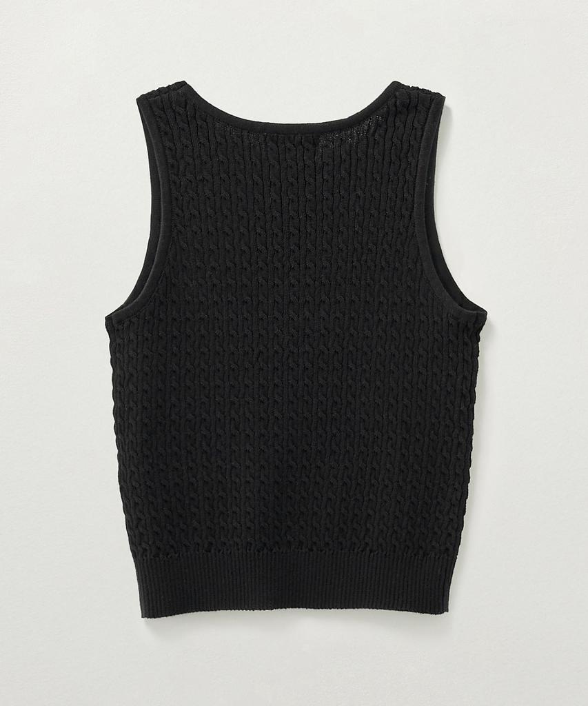Seteo (W) Cable Knit Sleeveless Top Black