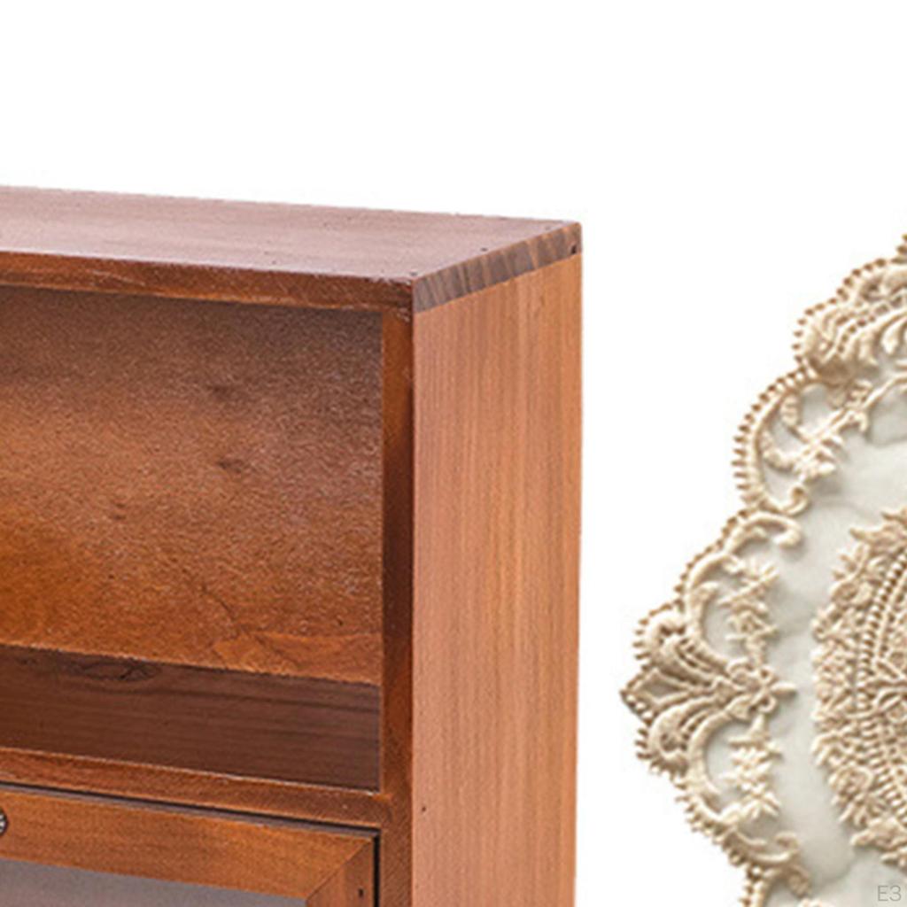 Wooden Storage Cabinet Cosmetic Box Multifunction Makeup Shelf Rack with Compartments Desk Organizer