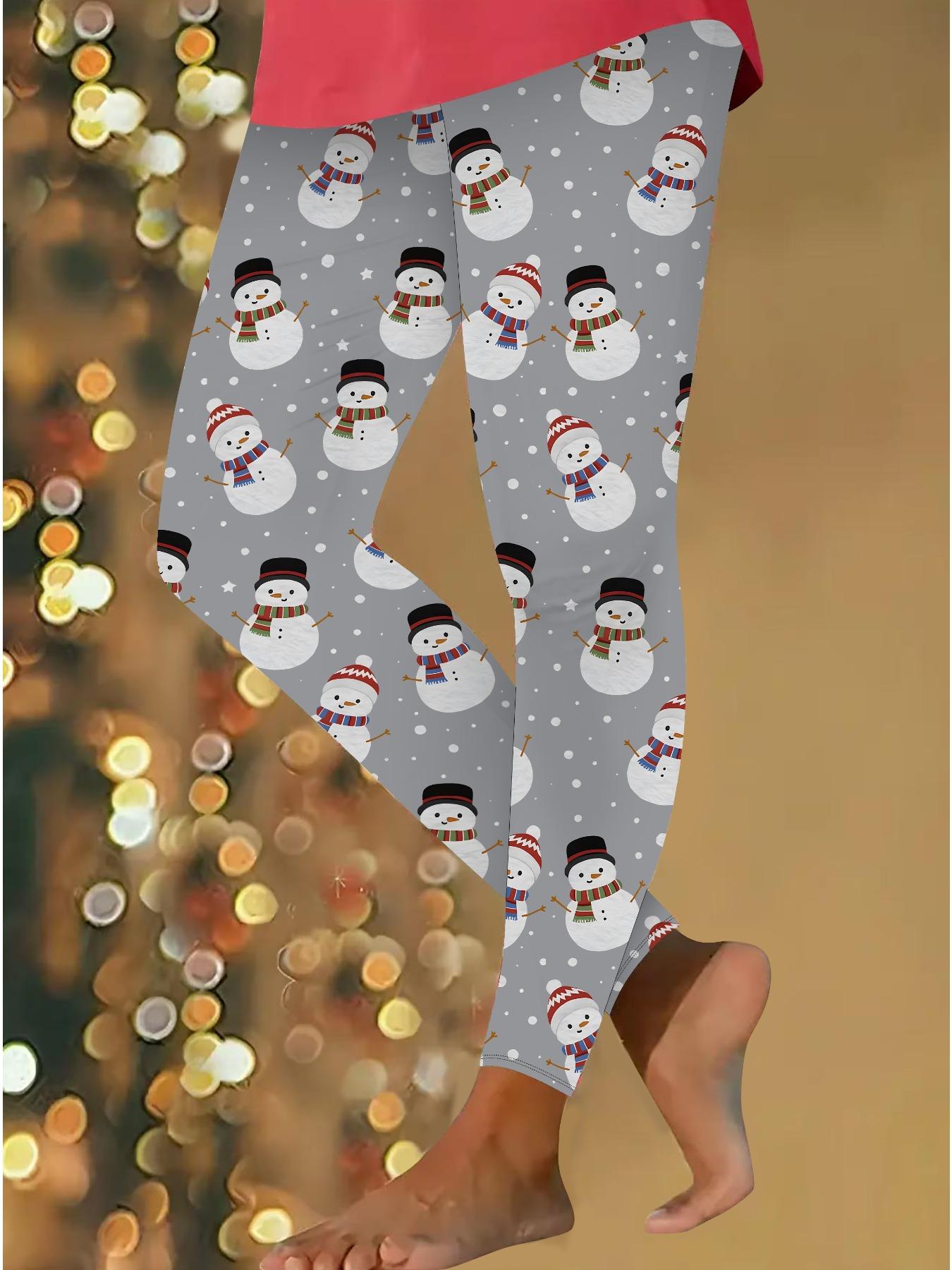 

Женские рождественские леггинсы для йоги с эластичными принтами, фитнес, бег, спортзал, активные штаны XXL серый