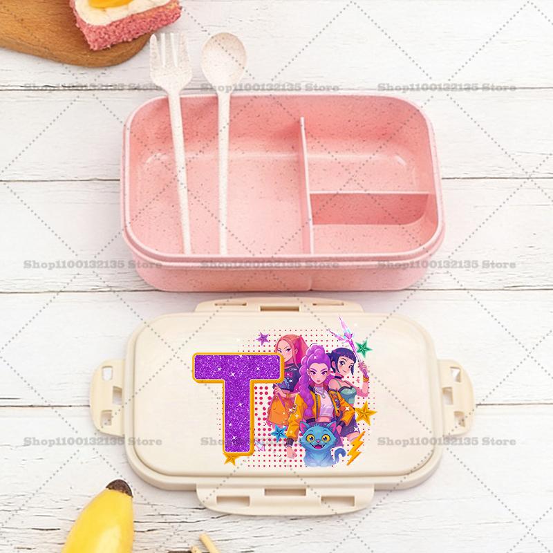 Kpop Loveci Démonů Chlapec Dívka Krabička na oběd Anime Přenosné Bento Boxy Student Hermetická Nádoba na potraviny Jednovrstvá Kapacita Dětský Dárek