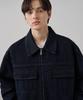Draw Fit Layered Angle Denim Jacket [Deep Indigo]