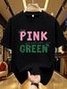 Wds0173creative Letter Printed Plus Size Unisexs Round Neck Tshirt Summer Casual Short Sleeved Top Street Fashion Versatile